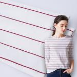 Eco Friendly Cotton Interlock Fabric Striped 225gsm Lycra Rib Texture for sale