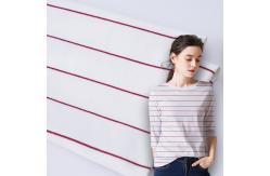 China Eco Friendly Cotton Interlock Fabric Striped 225gsm Lycra Rib Texture supplier