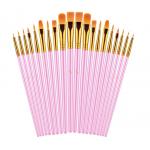 Cumtomized Pink Color Artist Paint Brush Set , Acrylic Oil Watercolor Paint Brushes Set for sale