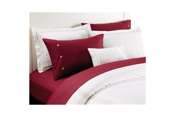 Sateen Stripe Sheets Polyester Cotton Bedsheets 4pcs Bedding Set