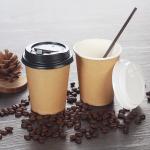Bio-Degradable PE Coating Takeaway kraft Paper Cups For Hot/Cold Drinking for sale