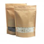 Zipper Top Kraft Paper Bag / Pouch For Snack Packaging With Transnparent Window for sale