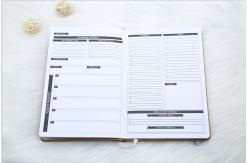 China Box Packed Daily Weekly Planner Undated White Logo Sewn Thread Binding supplier