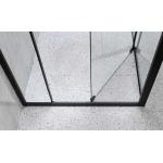 6/8mm Tempered Glass And Alum Frame Black Square Shower Enclosure Modern
