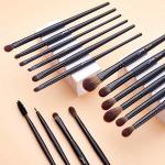 Jessup Precision 16pcs Eye Makeup Brush Set Black Paint Spraying
