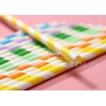 Home Party Decorative Paper Drinking Straws 7.75 Inch Long Attractive Patterns for sale