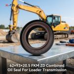 ZD62×93×20.5 FKM Double Spring Rectangular Combined Skeleton Oil Seal For Mini Loader Gearbox Transmission Shaft Seal Replacement Parts for sale
