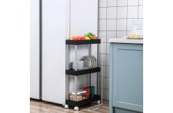 China Crystal 98.5cm Kitchen Storage Racks Plastic Organizer Shelf Four Layer supplier