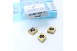 China Metal Ceramic Lathe Inserts , Silver Cnc Machine Insert CCGT09T302R-C supplier