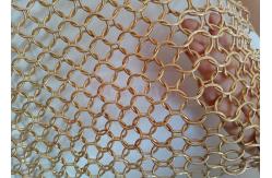 China Rose Gold Metal Ring Mesh Curtain 15mm For Architecture Design supplier