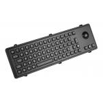 IP65 Metallic industrial metal usb keyboard with mechanical trackball and polymer keys