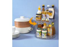 China Dia 27cm Rotatable Double Layer Spice Rack Plastic Kitchen Organizer supplier