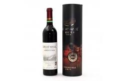 China Red Wine 100% Recycled Cardboard Tube Packaging With Lid Custom Design Logo supplier