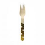 Bling Golden Star Wooden Party Birthday Disposable Cutlery Tableware for sale