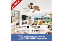 China 30 Mini Ceiling Fan With Light Wood Blade 6 Speed Choice Hi Speed supplier