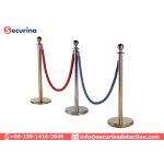Bank / Exhibition Velvet Rope Crowd Control Barrier Portable With Pole Stanchion for sale