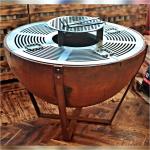 Outdoor Corten Metal Corten Steel Bbq Grill 100x90CM for sale