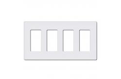China Rectangular 4 Gang Screwless Wall Plate For Socket Switch Cover supplier