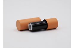 China Orange Rubber Soft Touch Empty Lip Balm Tubes BulkRound Frosted supplier