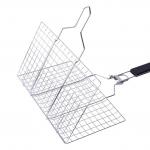 ISO9001 Stainless Steel BBQ Tools And Accessories Folding Grill Basket With Handle for sale