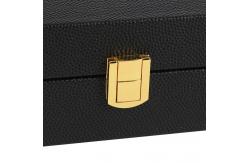 China PU Leather Caviar Packaging Gift Box With Gold Foil supplier