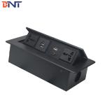 table top pop up box with double international power socket