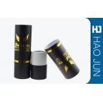 China Matt Black Cylinder Cardboard Box Golden Hot Stamping For Perfume Packaging manufacturer