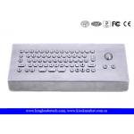 Brushed Stainless Steel USB Industrial Keyboard With Trackball