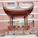 Quadrate Unglazed Wooden Chinese Style Pavilion for sale