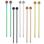 Reusable Cocktail Picks Stainless Steel 18/8 Fruit Stick Bar Tool Metal Cocktail Skewers for sale