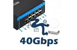 China Gigabit 8 Port Industrial Smart Managed Ethernet Switch SNMP CLI Managed DC12V supplier