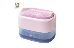 China ABS 500ml Pink Kitchen Soap Dispenser With Sponge Holder Manual Press supplier