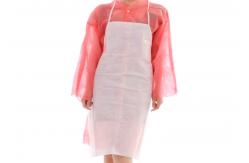 China Anti Water Disposable Nonwoven Apron With Neck Threadlike Ties supplier