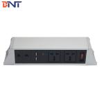 2mm surface thickness desk hanging  power socket with frame plate side design TUS101 for sale