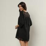 custom make black lace neckline and bottom fashion girl dress