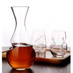 High Purity Borosilicate Glass Decanter , Mouth Blown Single Glass Decanter