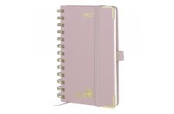 China 2023 6.75X4.2 Inch Custom Academic Planner Wirebound Light Pink supplier