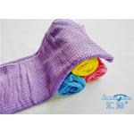 4P Plaid Household Microfiber Cloth For Window Cleaning , Purple Cleaning Cloth for sale