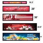 Wall Mounted Digital Stretched Bar Poster Display 5ms Indoor Ultra Wide Lcd Strips for sale