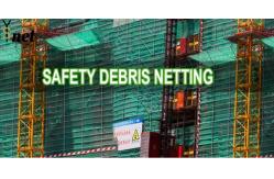 China 60GSM Construction Safety Net 3.3X100m Scaffold Debris Netting Black Fire Resistant supplier