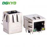 RJ45 Transformer Gigabit Integrated Filter with Light and Card Port Downward DGKYD111Q106DB2A1D for sale