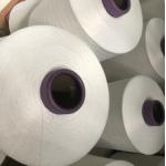 Smooth White Polyester Ring Spun Yarn Textured Customized Service for sale
