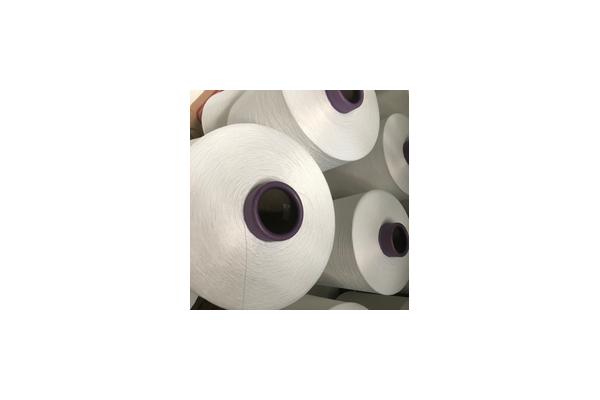 Smooth White Polyester Ring Spun Yarn Textured Customized Service