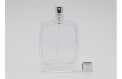 China Square Shape 50ml Cosmetic Perfume Bottle With FEA15 Snap On Perfume Pump supplier
