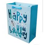 Custom Embossed Paper Packaging Bag Grosgrain Handle for Christmas for sale