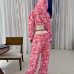 Custom Camouflage Embroidery Ladies Tracksuit Set Matching Hoodie And Sweatpants for sale