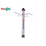 Blow Up Air Dancers White Inflatable Air Dancer With Log Print 4m/5M/6m High With Light For Advertising for sale