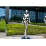 Garden Decoration Polished Stainless Steel Woman Sculpture 200cm Tall for sale