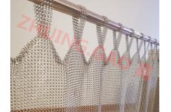 China Height 3m Width 8m Titanium Plating Silver Chain Mail Ring Mesh Closure Curtain supplier