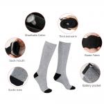 Grey 4000mAh Battery Heated Stockings Three Temp. Gears Heated Compression Socks